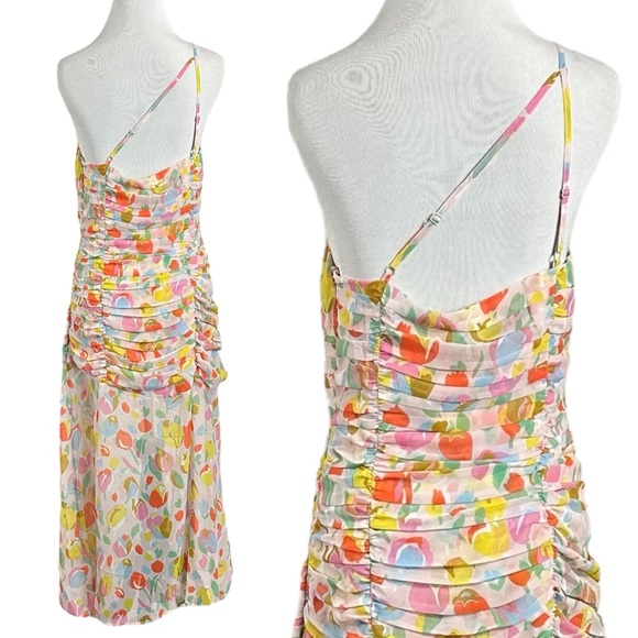 For Love & Lemons Desmona Floral Midi Dress Size Medium NWT Dainty Coquette - Picture 14 of 17